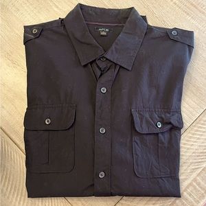 Black Casual Button Down Shirt